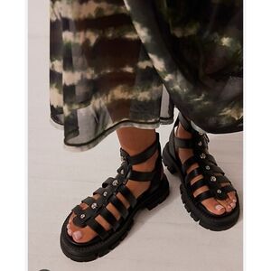 Free People Hadley Hammered Stud Sandals Size 39